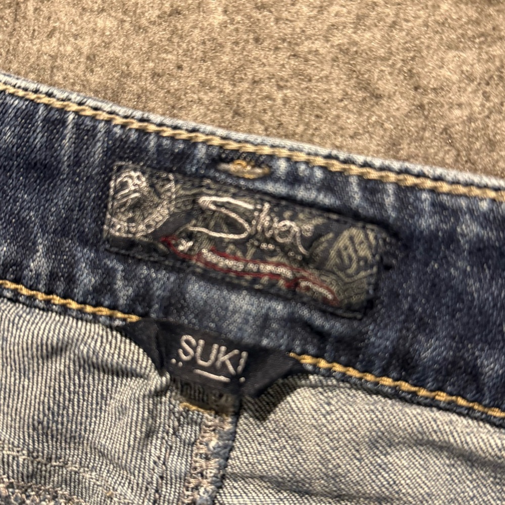 Silver Suki jeans womens 32x32 blue Bootcut western stretch distressed - Picture 10 of 13